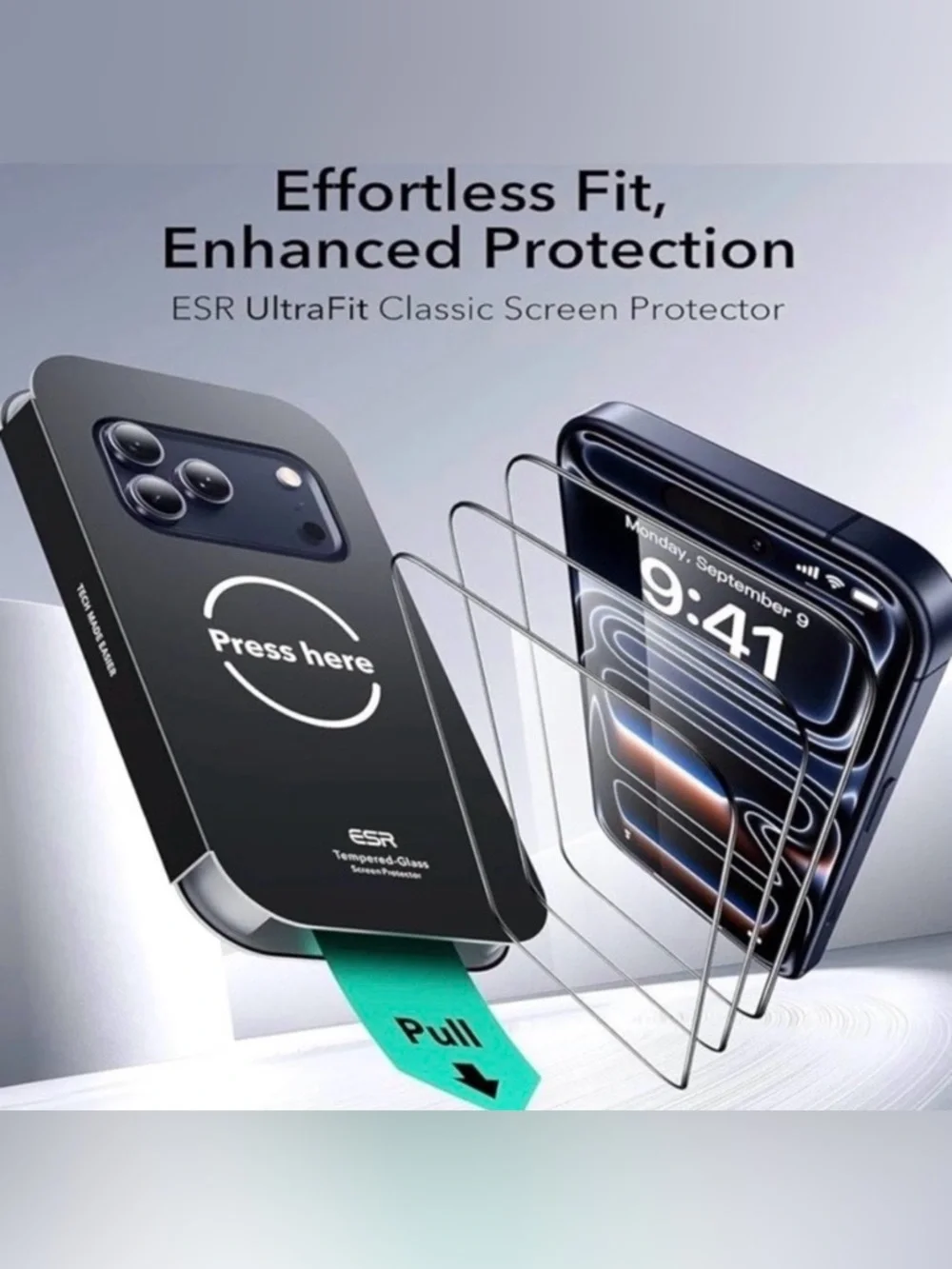 New 3 Pack Tempered Clear Glass Screen Protector for iPhone 17 Cell Phones